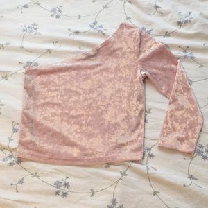 Velvet one sleeve top